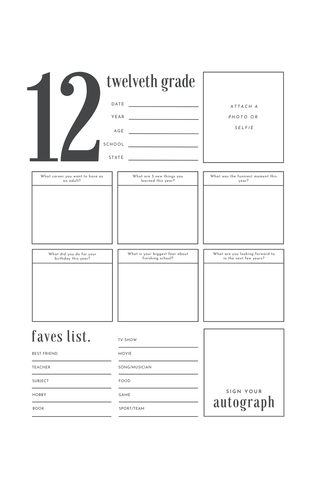 Personalized School Years Memory Book | Preschool–12th Grade Keepsake Journal with Photo Pages & Memory Pockets