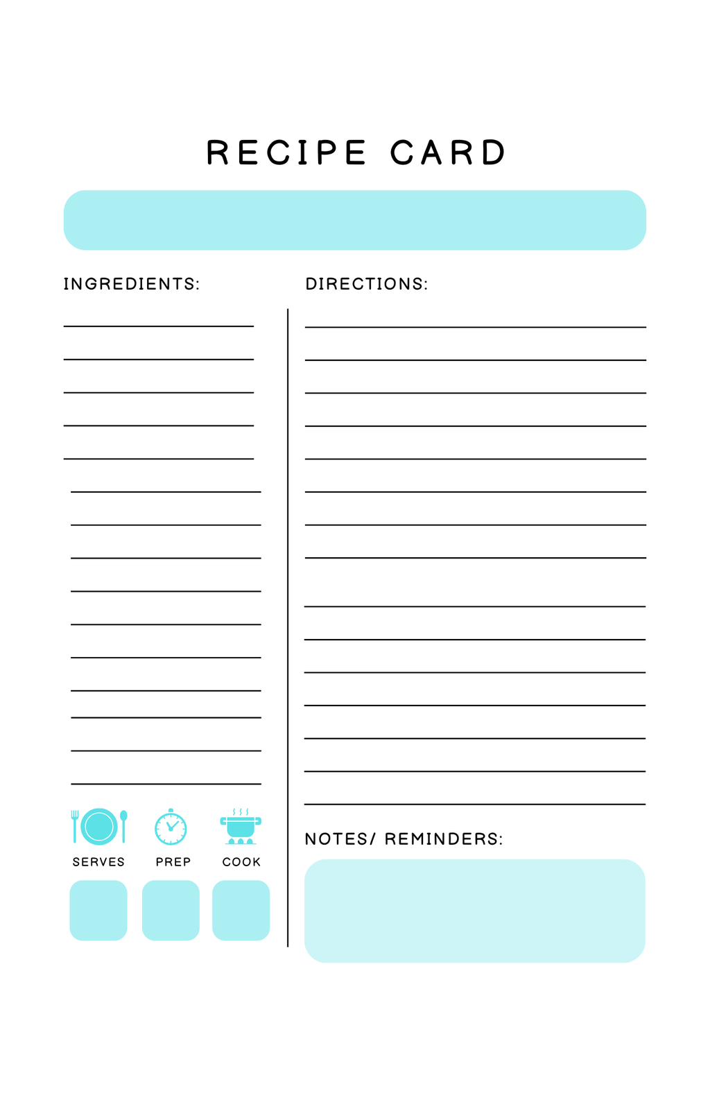 Custom Recipe Journal – Personalized Blank Recipe Book (50 Fill-In Pages)