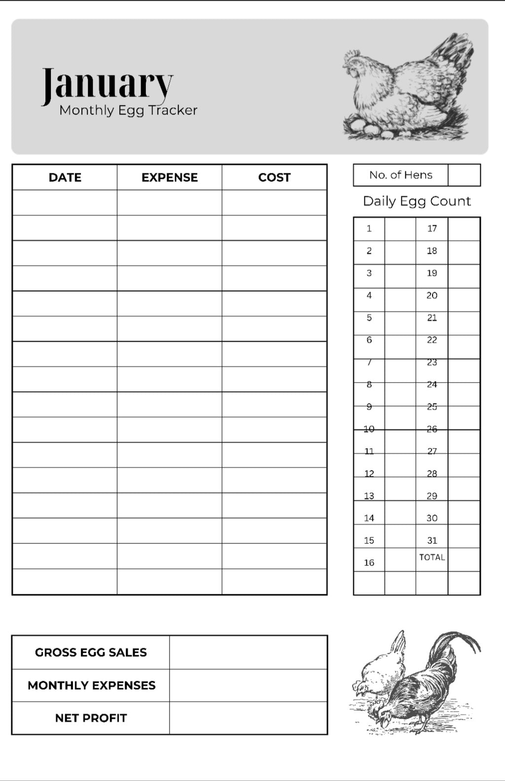 Egg Production & Cost Tracker Record Journal – Homestead Chicken Egg Log Book for Small Farms & Backyard Flocks-3 years