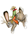 Jackalope Cowboy Sticker