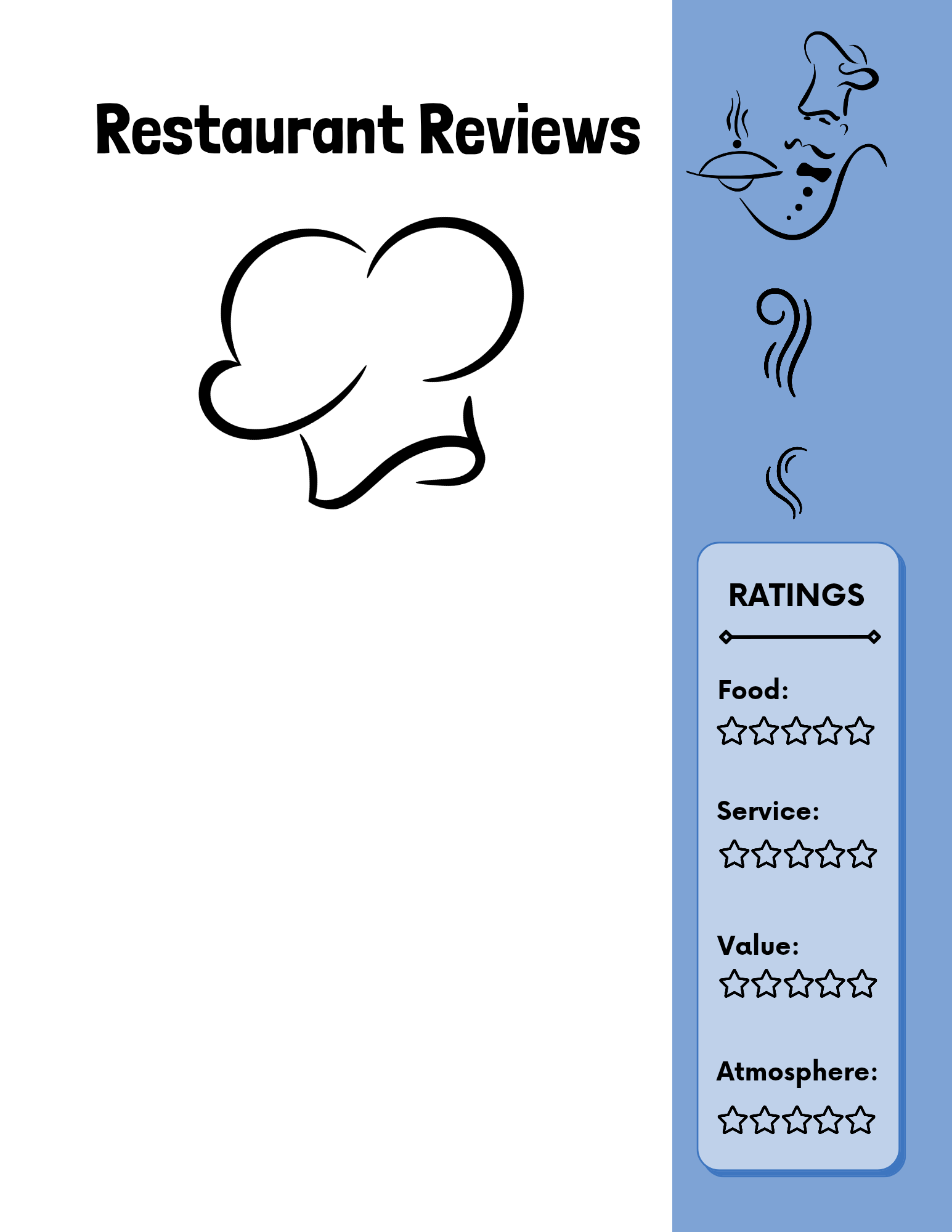 Restaurant Review Journal – Custom Food & Dining Log Book for Tracking Restaurants, Reviews & Favorite Meals