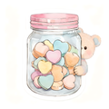 Bear Valentines Hearts Sticker