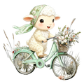 Bicycling Lamb Sticker